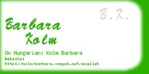 barbara kolm business card